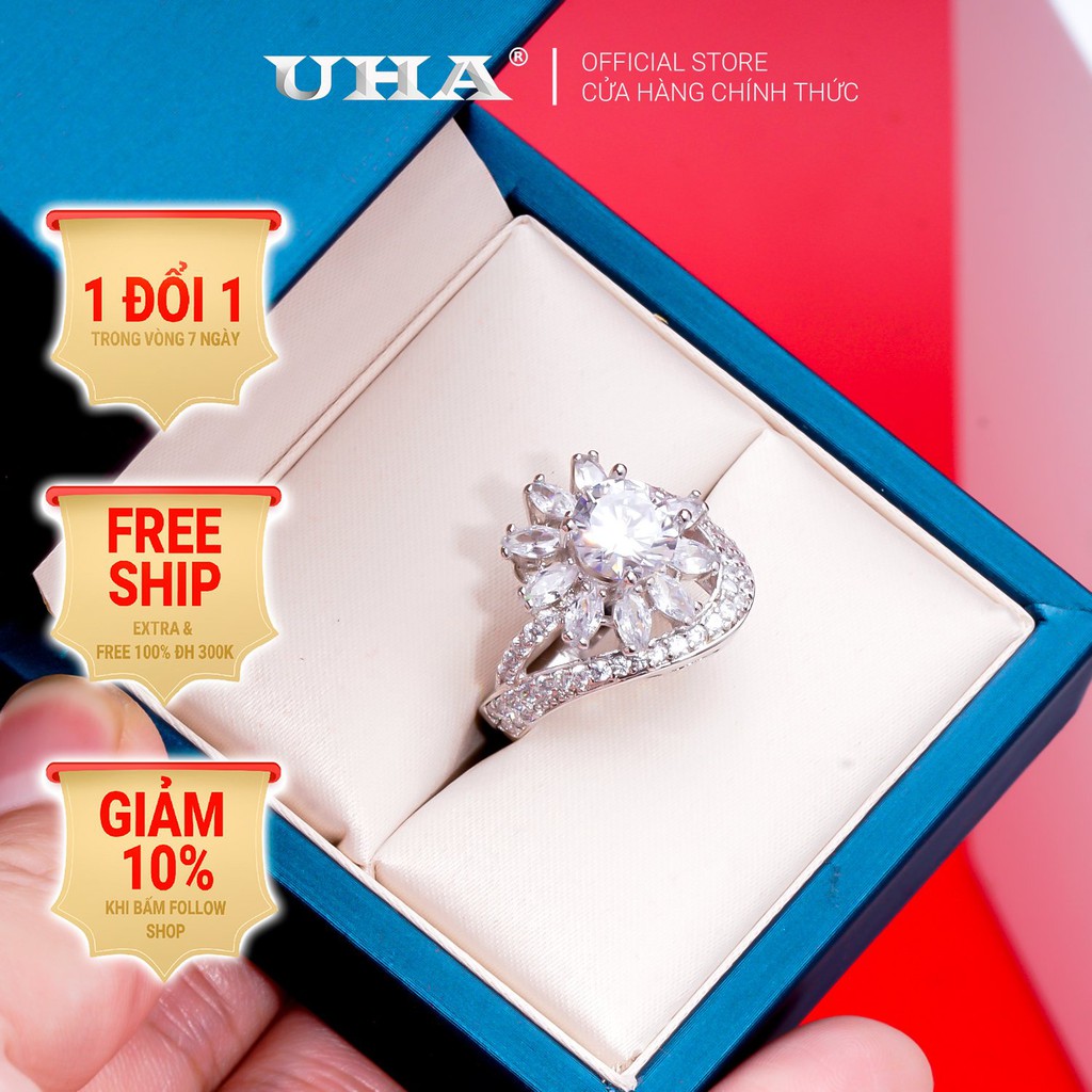 Nhẫn nữ đính xoàn mạ vàng 18K cao cấp (giá tốt nhất)  N502160T-170