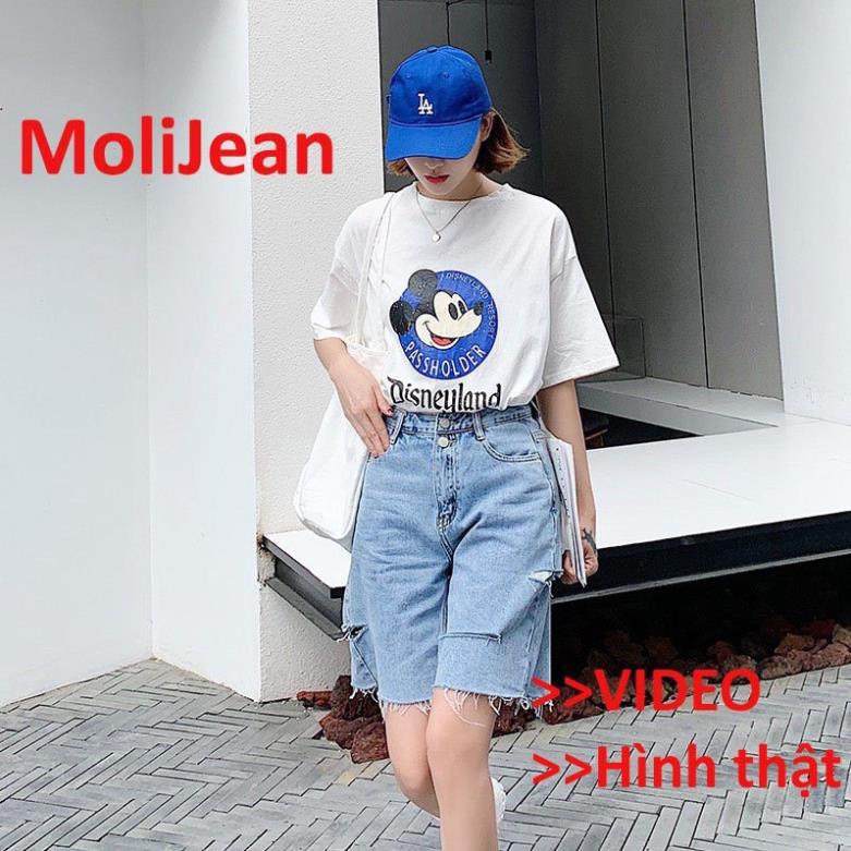 Quần jean ngố / lửng BIG SIZE lưng cao, rách cạnh bụi bặm, phom RỘNG đẹp thời trang hot trend dành cho người béo 3212 *