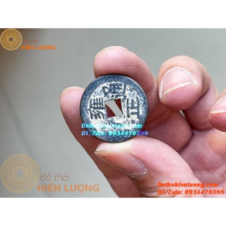 Đồng xu cổ bằng đồng đen chiêu tài lộc đường kính 2,5cm