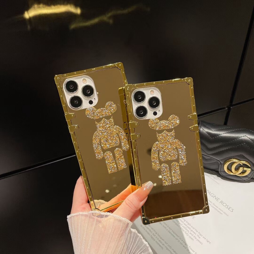 Ốp Điện Thoại Viền Vuông Mặt Gương Samsung Galaxy S8 S9 S20 Note8 Note9 Note10 Plus S10 Lite Note20 S21 S22 Ultra S10E S20FE A81 A91