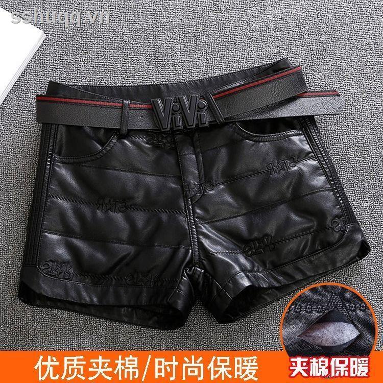 Quần Short Da Lưng Cao Ôm Dáng Phong Cách Hàn Quốc Thời Trang Thu Đông Cho Nữ