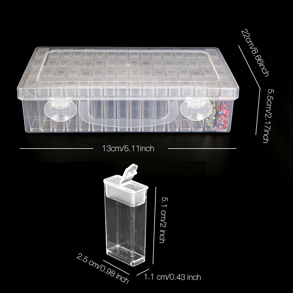 Hộp Đựng Đá 64 / 42 / 24 / 12 / 6 Ngăn Dùng Làm Tranh Đính Đá