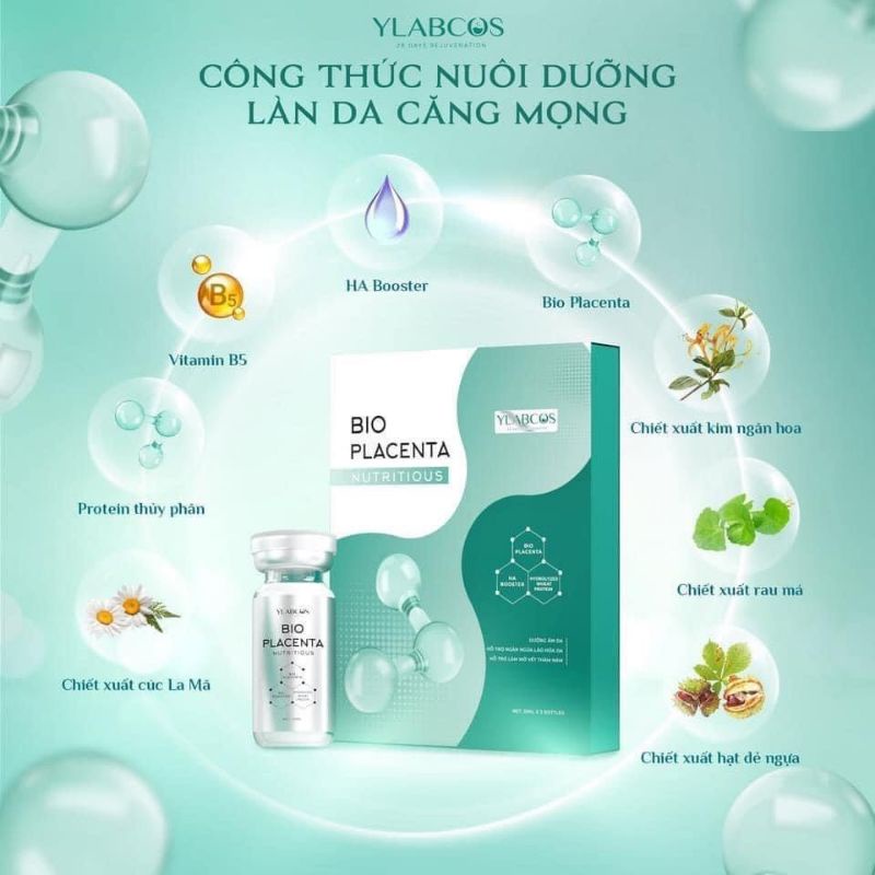Huyết Thanh Siêu Phục Hồi Ylabcos - Bio Placenta,Giúp Dưỡng ẩm da,ngăn ngừa lão