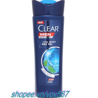 Dầu Gội Sạch Gàu 170g Clear Men Cool Sport Bạc Hà