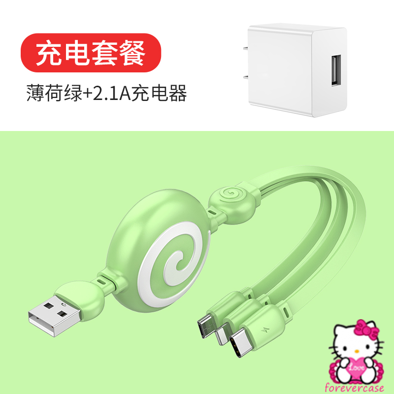 Dây Cáp Sạc Dữ Liệu Micro Usb Type C 3 Trong 1 Dài 1m