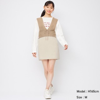 Chân váy mini sọc caro GU Nhật - Chân váy nữ
