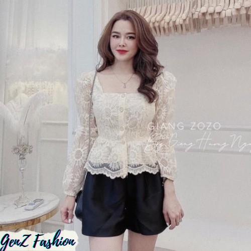 ⭕️ [CÓ HÌNH/VIDEO THẬT - HÀNG CAO CẤP]  Áo Ren Cổ Vuông Tay Bồng_Mã CD107_GenZ Fashion