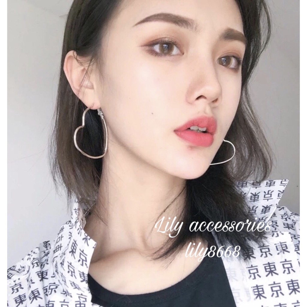 Heart earrings khuyên tai trái tim phong cách