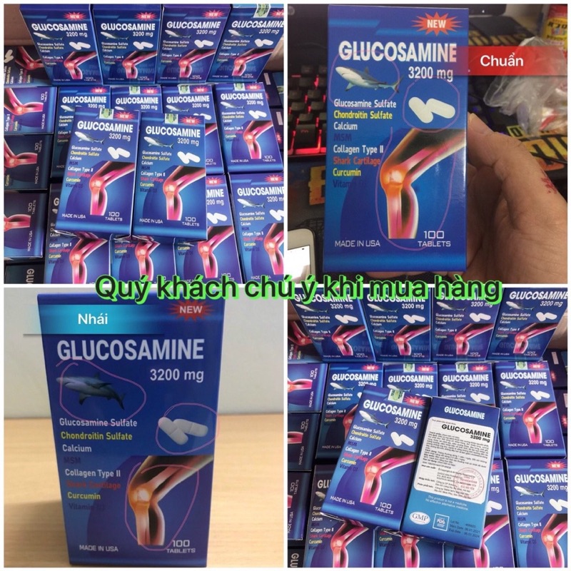 Viên uống hỗ trợ xương khớp glucosamine 3200mg nhập khẩu chính hãng mỹ 100v date mới