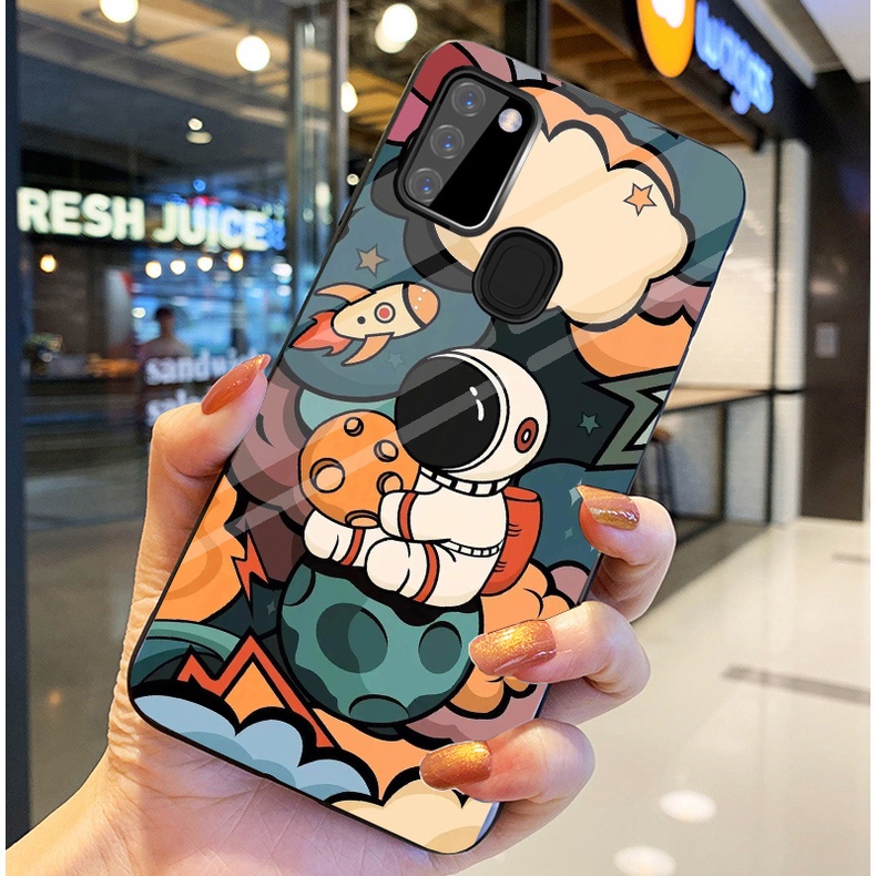 Ốp Lưng SAMSUNG GALAXY A21S Ốp kính bóng cao cấp Phi Hành Gia