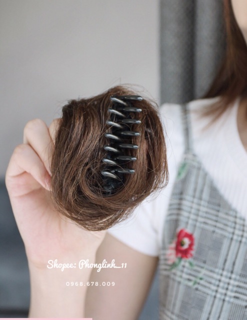 BÚI TÓC GIẢ KẸP NGOẠM XOĂN 1/3 ĐẦU TIỂU THƯ BÚI TÓC GIẢ NỮ ĐẸP CỦ TỎI VÔ CÙNG TỰ NHIÊN