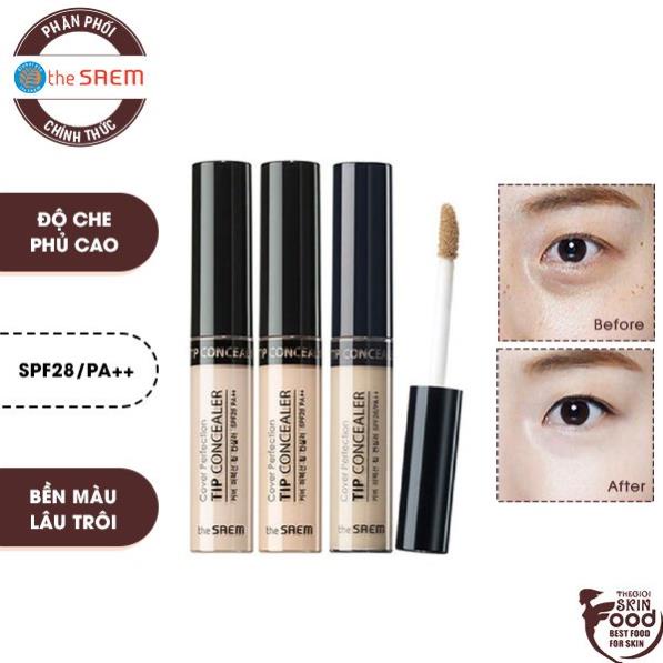 Kem che khuyết điểm có chống nắng Hàn Quốc The Saem Cover Perfection Tip Concealer SPF28 PA++ 6.5g