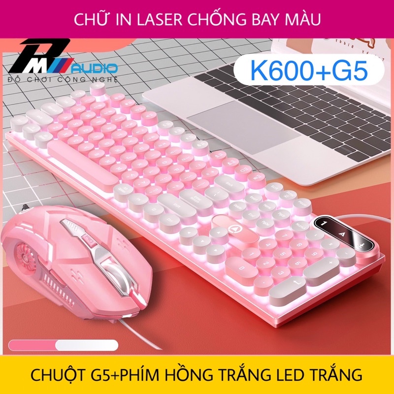 Bàn Phím Gaming Giả Cơ Led Xuyên Chữ K600 Và Chuột G5/G15 Led RGB Bền Đẹp Sang Trọng Giá Rẻ Dùng Cho máy tính Laptop