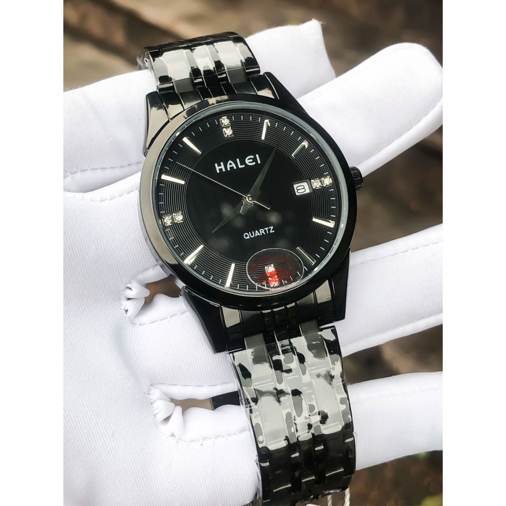 Đồng Hồ Nam HALEI FULL BLACK MSH00985 Bao Ngầu, Chống Nước 5ATM  Tặng 1 Nhẫn