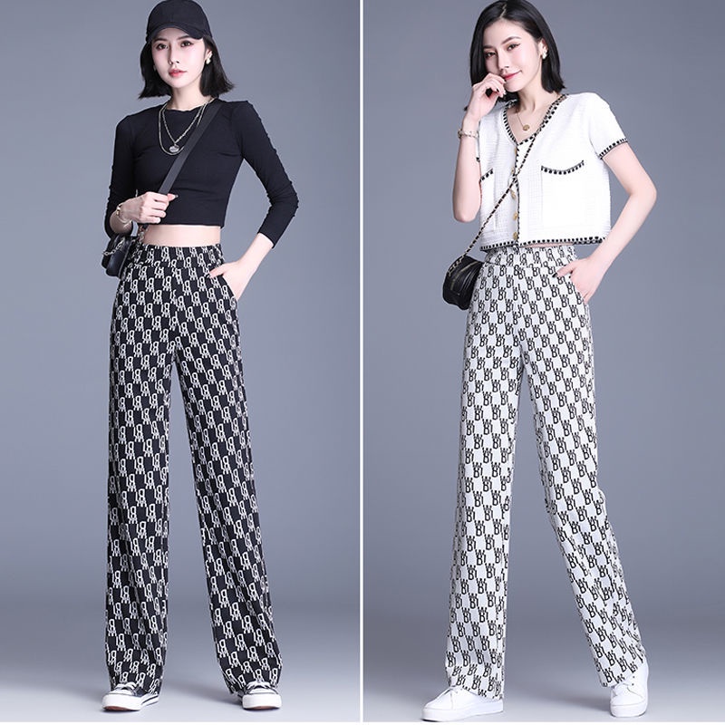 Quần dài IELGY lưng cao ôm dáng ống rộng phong cách Hàn Quốc dễ phối đồ thời trang dành cho nữ