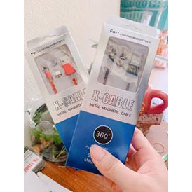 Dây Cáp Sạc IPDây Dù Micro Type C cáp nam châm 3 đầu