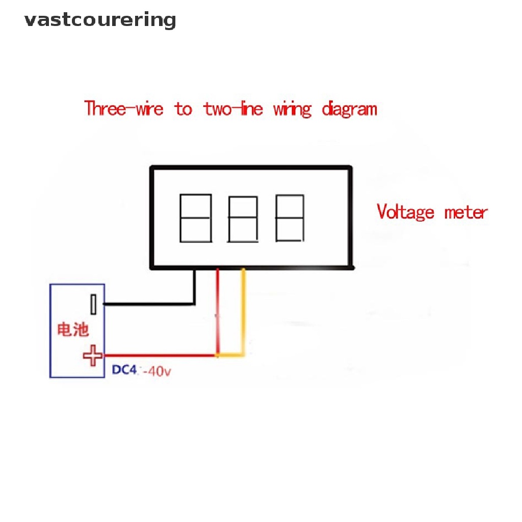 Vôn Kế Kỹ Thuật Số DC 0.28 Inch Có Màn Hình LED Hiển Thị Điện Áp DC0-100V