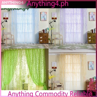 Rèm cửa vải voan dáng tròn in họa tiết hoa lá thời trang tinh tế