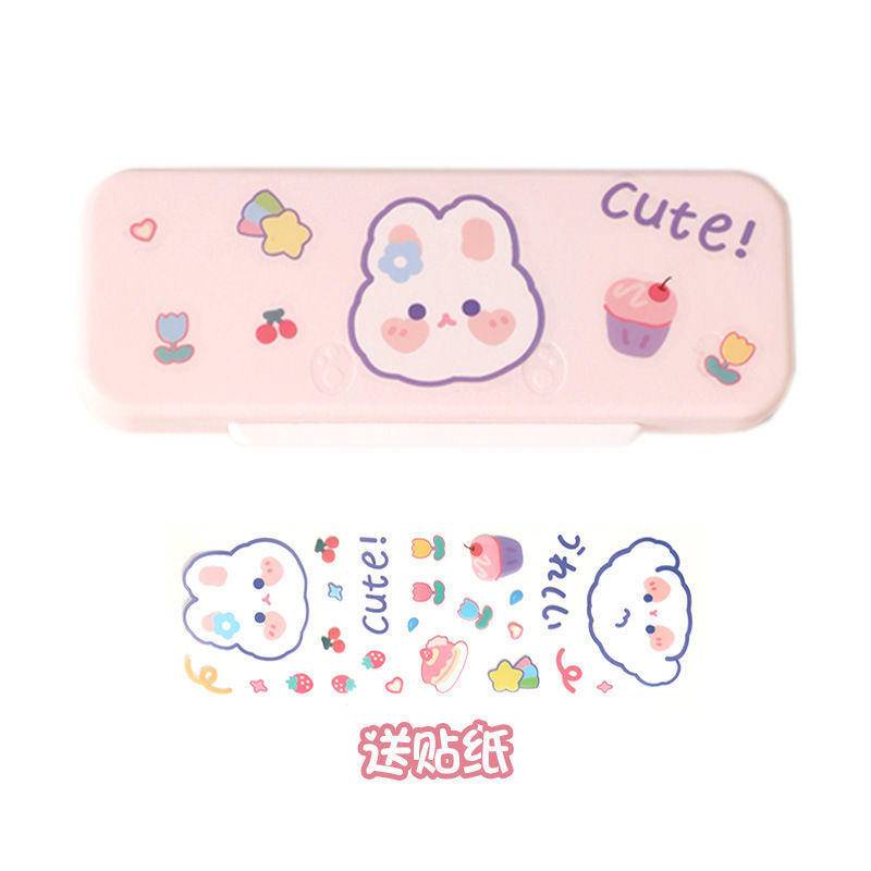 ⭐ iLado ⭐  Túi đựng bút trong suốt cute túi nilong/PVC hai lớp chủ đề nhân vật túi zip nhỏ hộp vải đựng đồ Hộp đựng hộp bút hologram bút cute bọc zip tiểu an văn phòng phẩm Đa Dụng túi đựng đồ dùng cá nhân hình