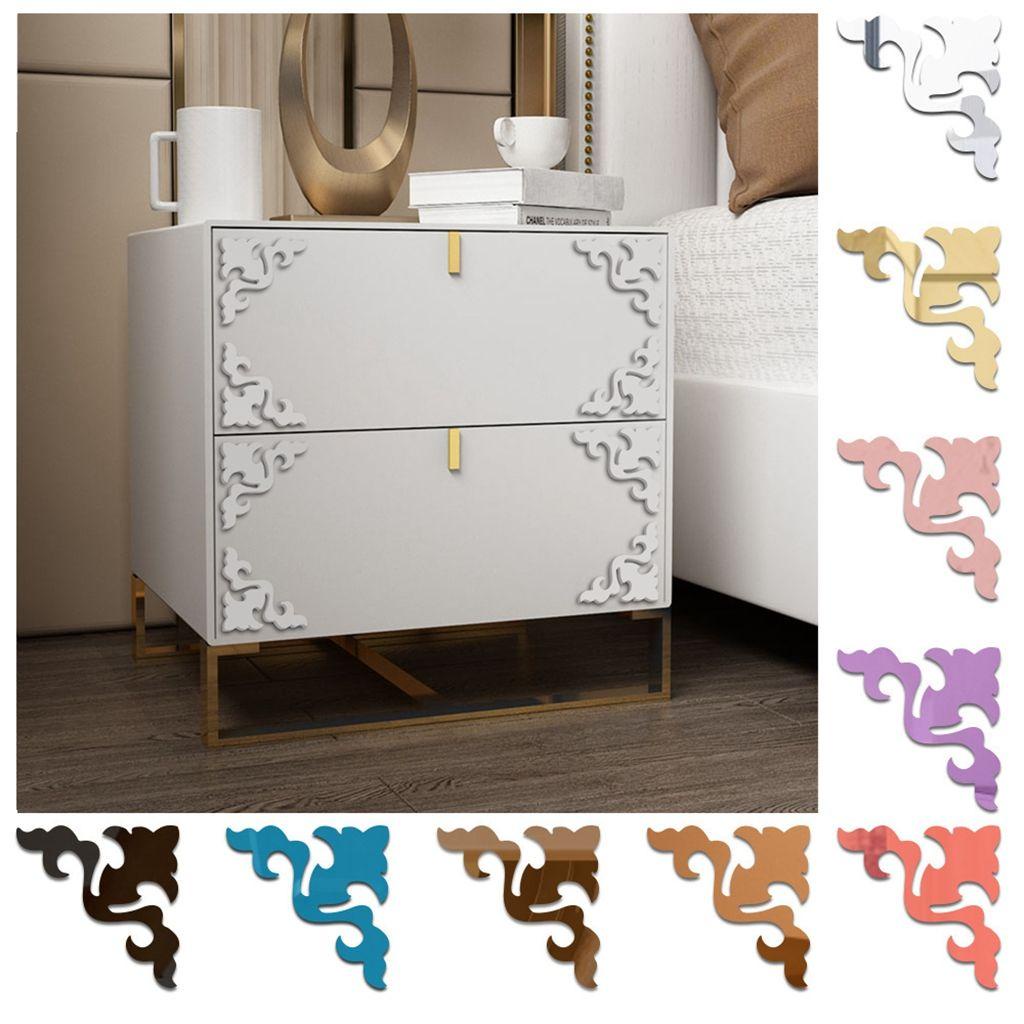 Miếng Dán Tường Hình Hoa 3D Hiệu Ứng Tráng Gương Lấp Lánh DIY