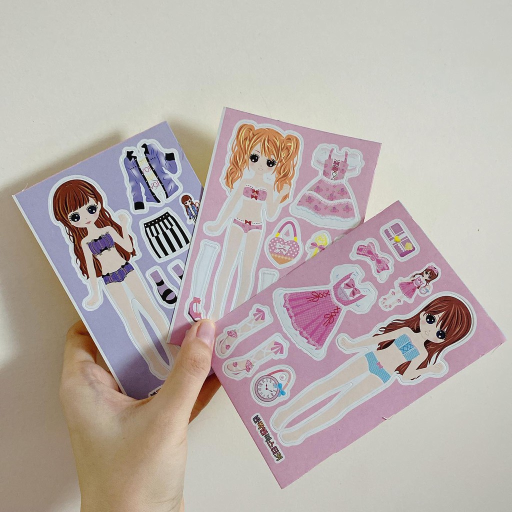 Sticker Doll phong cách 90s - hình dán thay quần áo búp bê