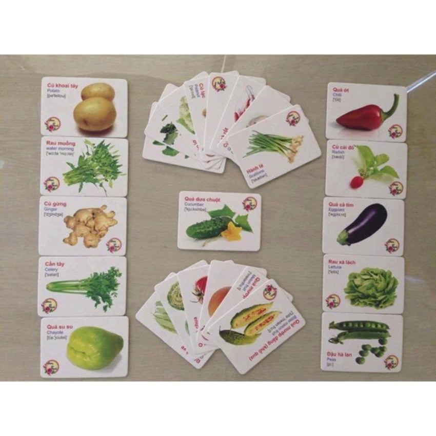 Hộp 416 thẻ học song ngữ Anh Việt cho bé