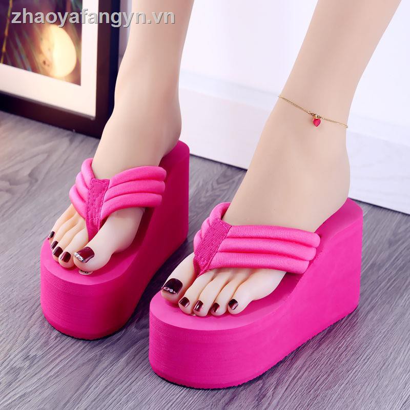 Dép xỏ ngón đế xuồng cao 8cm phong cách Hàn Quốc thời trang dành cho nữ