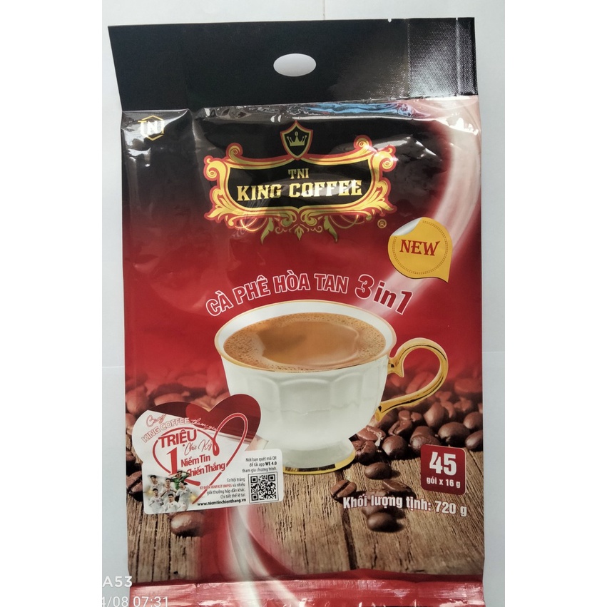 Cà Phê Hòa Tan 3in1 TNI King Coffee (16gr x 45 gói)