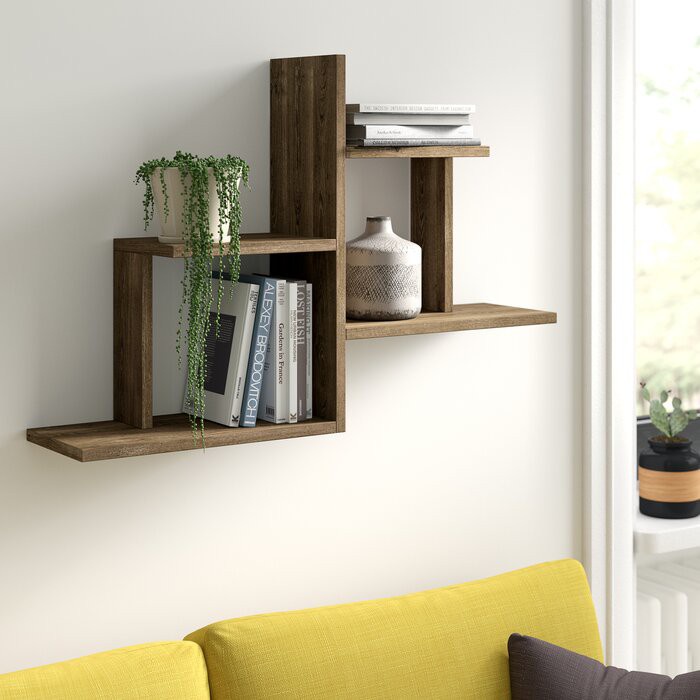 Kệ treo tường giá sách trang trí đẹp Decor nhà cửa 86x58x30 cm Kệ gỗ như hình tiện dung