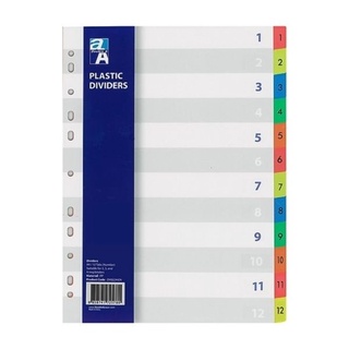 Bìa phân trang nhựa double a 12 số khổ a4