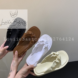 DÉP XUỒNG NỮ LOVIIE BASICS - DÉP THỜI TRANG QUAI KẸP NHÚNG - DÉP ĐẾ BẰNG 3 PHÂN D220310 D220786