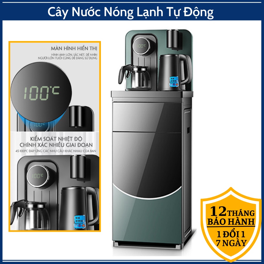 (Bảo Hành 2Năm) Cây Nước Nóng Lạnh Tự Động Chính Hãng - Máy Nước Nóng Pha Trà Có Điều Khiển Từ Xa, Máy Đun Nước Siêu Tốc