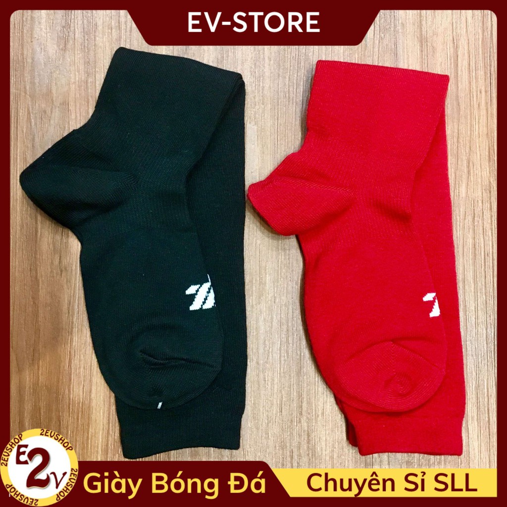 Tất cotton phụ kiện đá bóng nam loại dài Đen Đỏ trendy, vớ thể thao phong cách sale rẻ đẹp - 2EV