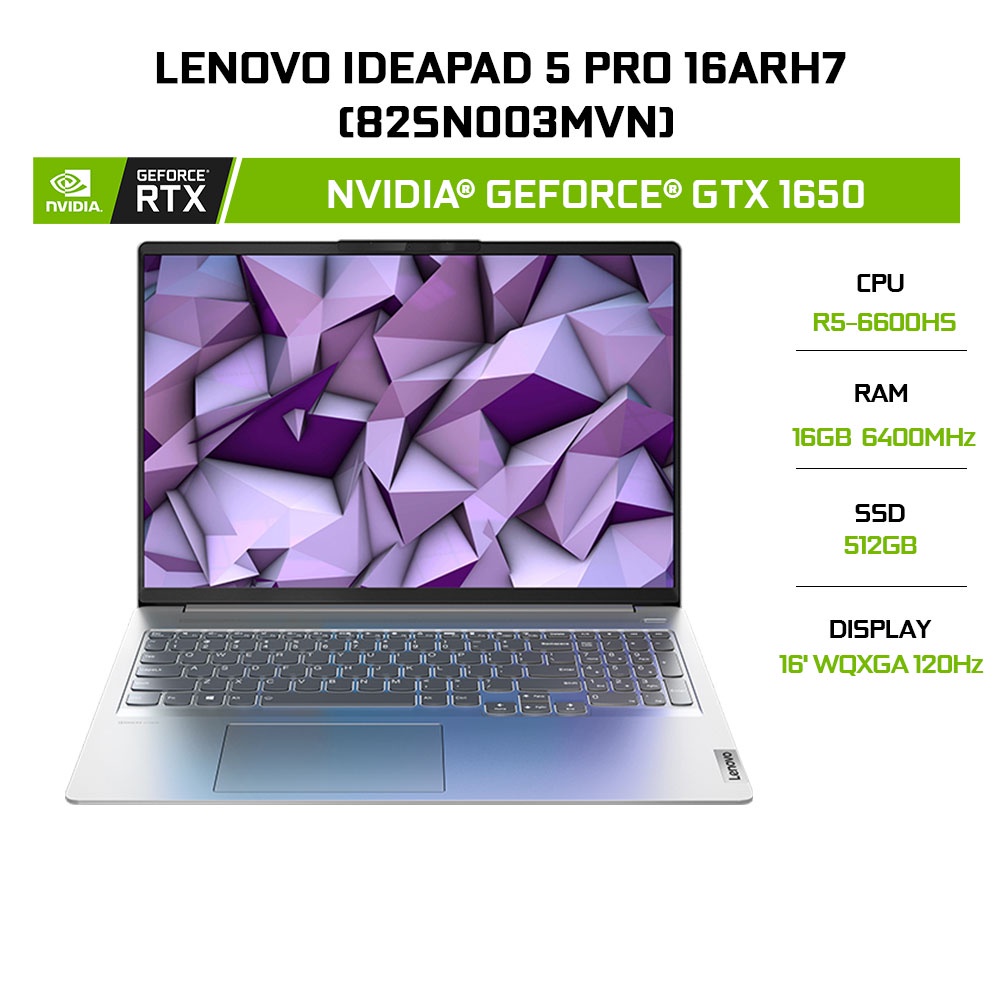 Laptop Lenovo IdeaPad 5 Pro 16ARH7 (82SN003MVN) R5-6600HS | 16GB | 512GB | 16' WQXGA 120Hz