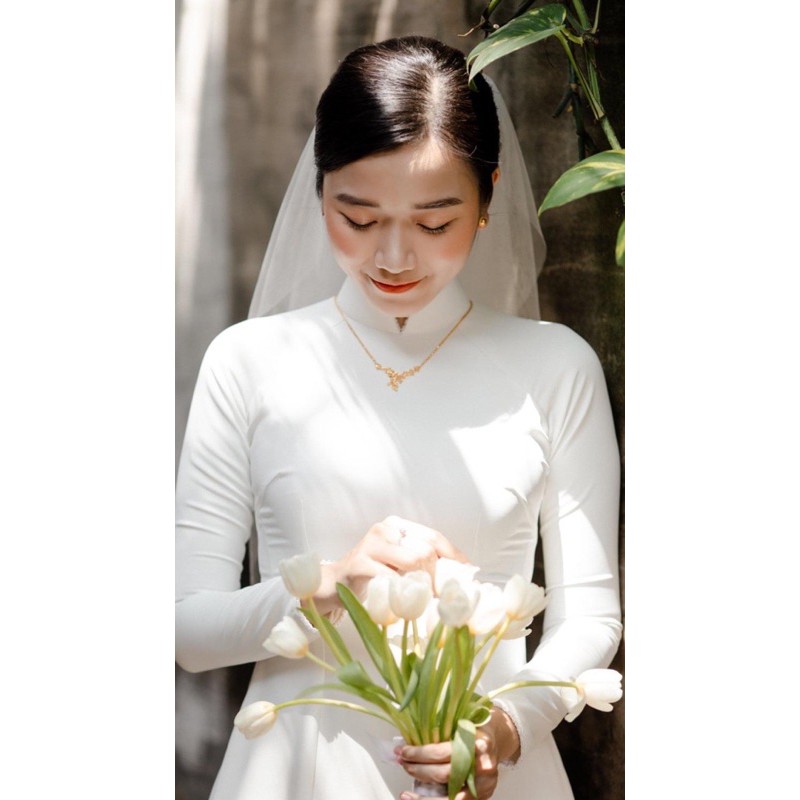 áo dài trắng thiết kế hỏi cưới giá sỉ y hình
