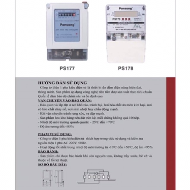 Công Tơ Điện Tử 1 Pha Hàng cính hãng BH 12T