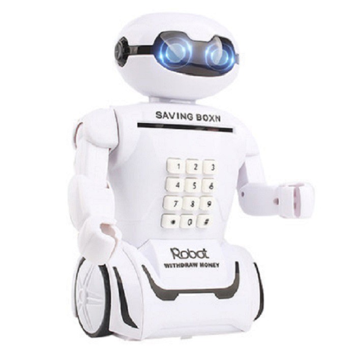 Két sắt mini đồ chơi - Đèn học robot phát nhạc có két đựng tiền cho bé,quà tặng ý nghĩa cho bé - Đồ chơi giá sỉ