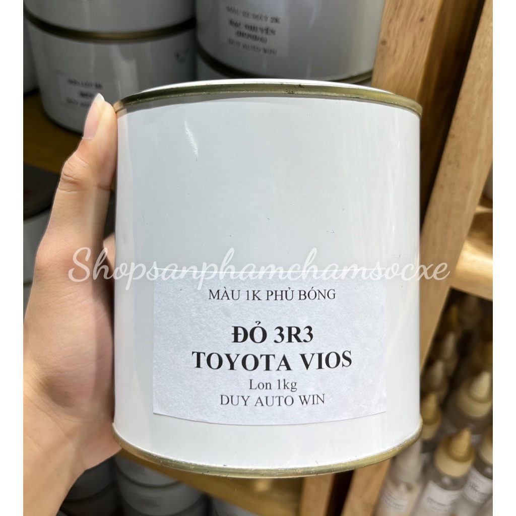Sơn đỏ camay 3R3 Toyota Vios 2018 2022 - Màu ô tô pha vi tính 1k phủ bóng lon 1kg