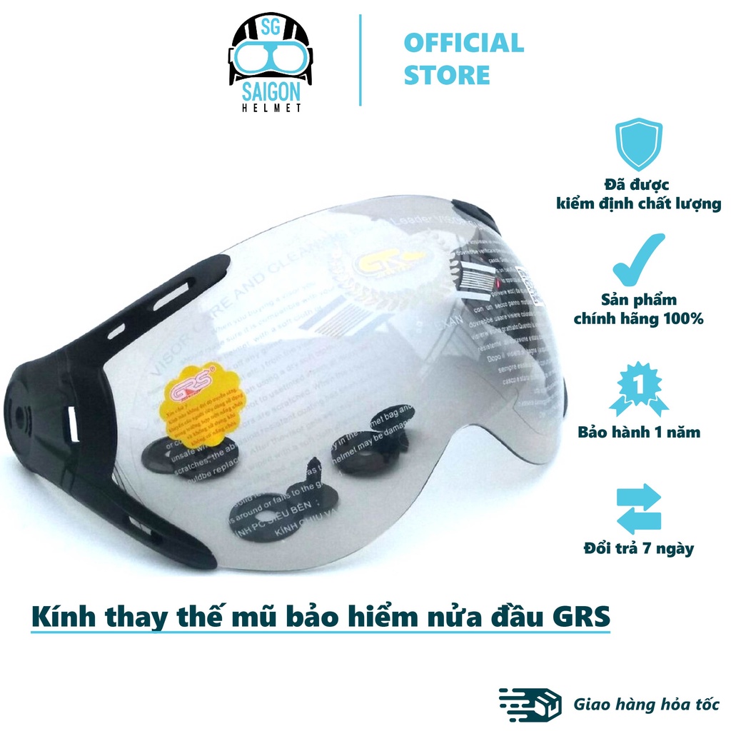 Kính thay thế cho nón bảo hiểm nửa đầu GRS