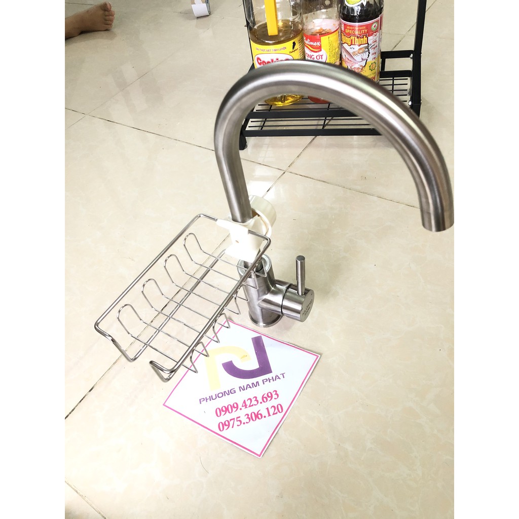 Giá khay để miếng rửa chén bát INOX gắn trên vòi chén TIỆN LỢI CHĂC CHẮN dễ lắp đặt | BigBuy360 - bigbuy360.vn