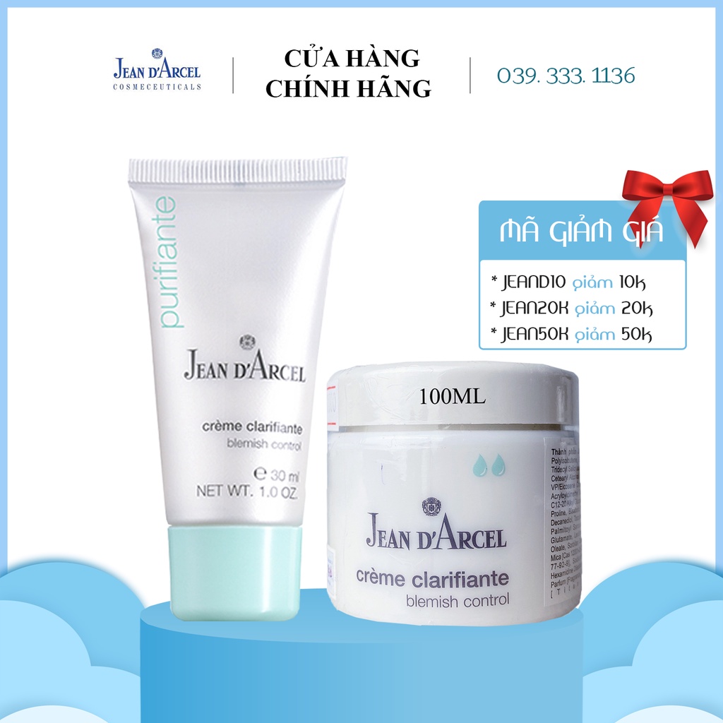 [CHÍNH HÃNG] Kem giảm mụn nhanh Jean Darcel _ Blemish control Jean D'Arcel 30ml và 100ml