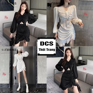 Váy Khoét Eo Rút 1 Bên Hông Mã 623