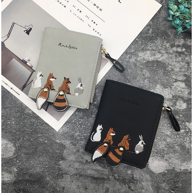 [Mã FAMAYWA2 giảm 10K đơn 50K] Ví Cầm Tay PaPu VN07 Thêu Hình Thú Dễ Thương Nhiều Ngăn Da Dẹp | BigBuy360 - bigbuy360.vn