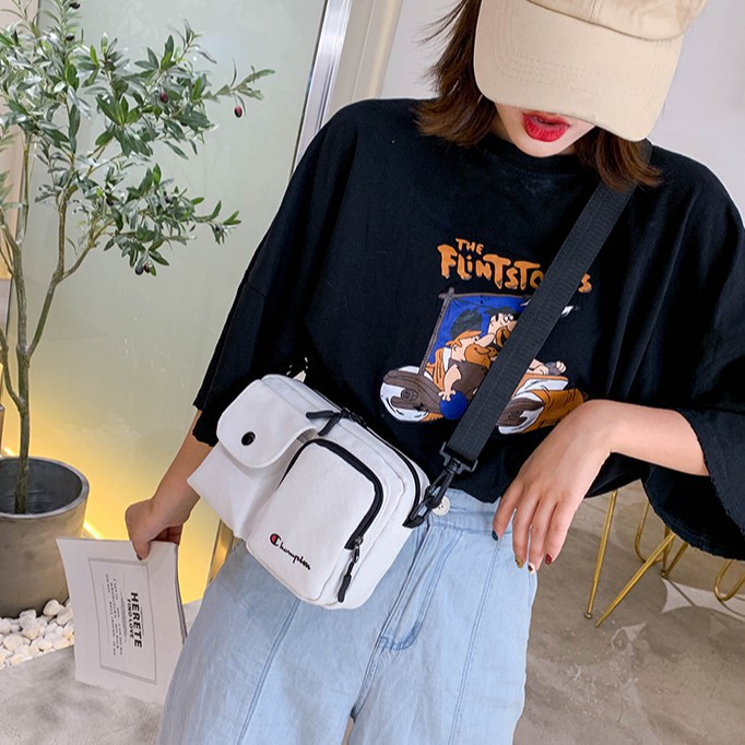 Túi đeo chéo canvas Champions✅FREESHIP✅Túi bao tử đeo chéo thời trang nam nữ| Túi đeo chéo mini Shoulder Bag