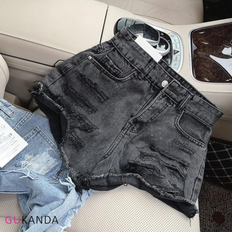 QUẦN SOOC ĐÙI JEAN RÁCH CẠP CAO