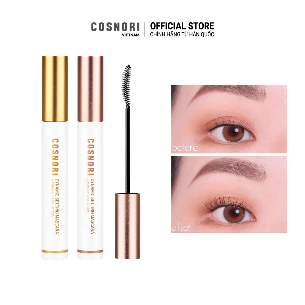 Mascara COSNORI chuốt mi siêu cong năng động có thể làm sạch