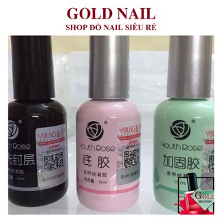Base top cứng móng hoa hồng 15ml, Đồ nail mọi thợ nails đều cần thiết