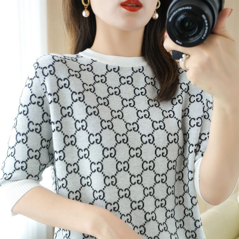 Áo Thun Tay Ngắn Cổ Tròn In Hình Thời Trang Mùa Hè Dành Cho Nữ