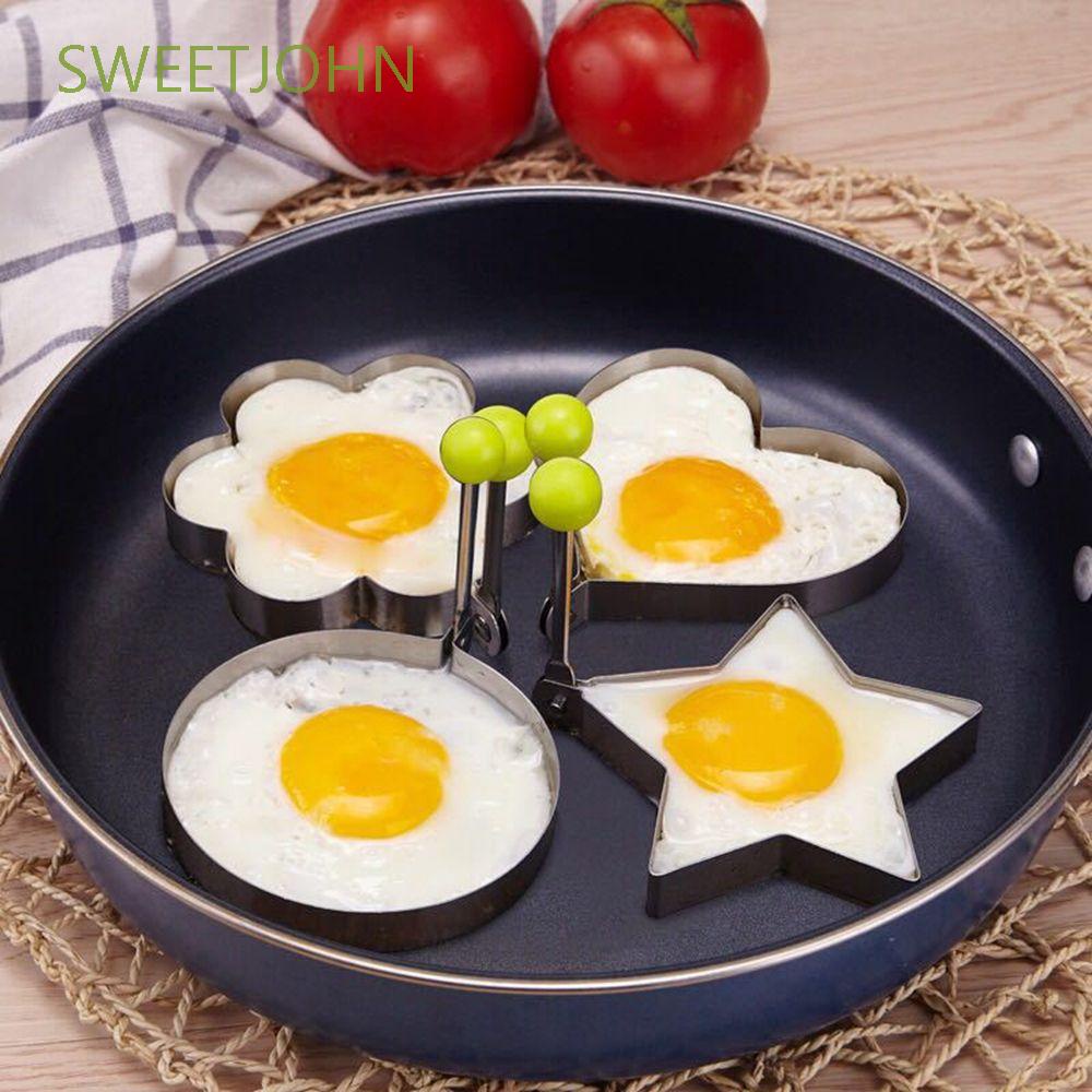 Khuôn Chiên Trứng Hình Ngôi Sao / Hoa / Trái Tim Bằng Thép Không Gỉ Tiện Dụng Cho Nhà Bếp