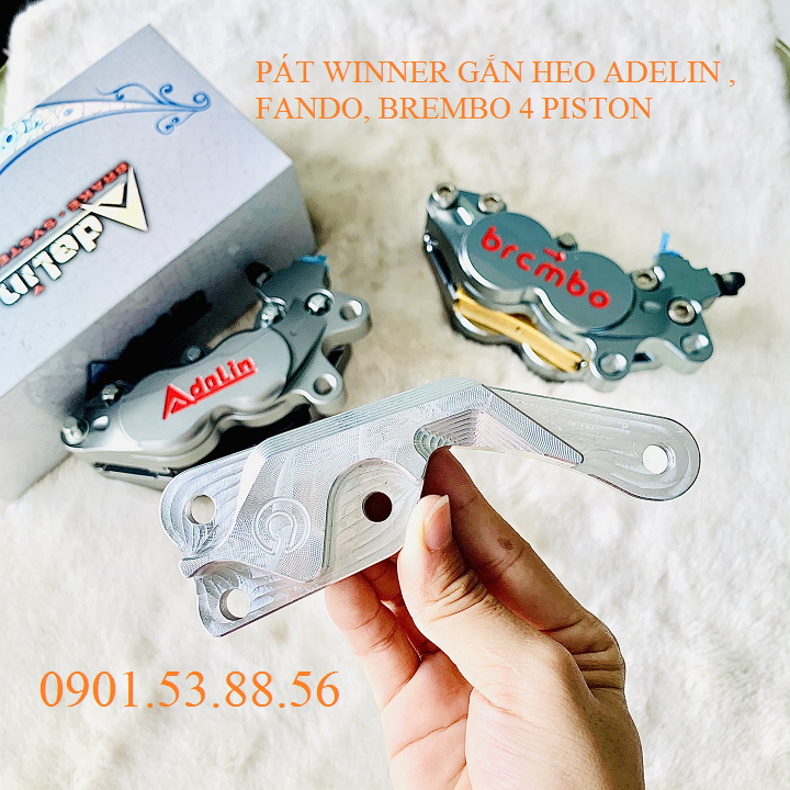 PÁT bắt heo Adelin, Fando , Brembo 4 piston dành cho xe WINNER đĩa 260mm làm bằng nhôm CNC nguyên khối